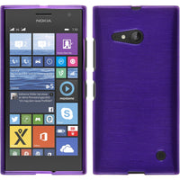 PhoneNatic Case kompatibel mit  Nokia Lumia 730 - lila Silikon Hülle brushed + 2 Schutzfolien