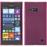 PhoneNatic Case kompatibel mit  Nokia Lumia 730 - rosa Silikon Hülle transparent + 2 Schutzfolien