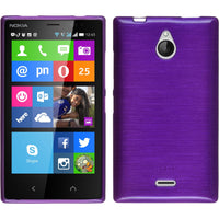 PhoneNatic Case kompatibel mit  Nokia X2 - lila Silikon Hülle brushed + 2 Schutzfolien