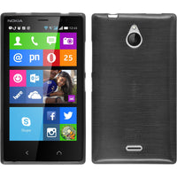 PhoneNatic Case kompatibel mit  Nokia X2 - silber Silikon Hülle brushed + 2 Schutzfolien