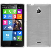 PhoneNatic Case kompatibel mit  Nokia X2 - weiﬂ Silikon Hülle brushed + 2 Schutzfolien