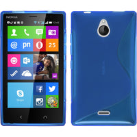 PhoneNatic Case kompatibel mit  Nokia X2 - blau Silikon Hülle S-Style + 2 Schutzfolien