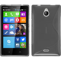 PhoneNatic Case kompatibel mit  Nokia X2 - grau Silikon Hülle S-Style + 2 Schutzfolien