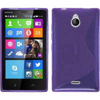 PhoneNatic Case kompatibel mit  Nokia X2 - lila Silikon Hülle S-Style + 2 Schutzfolien