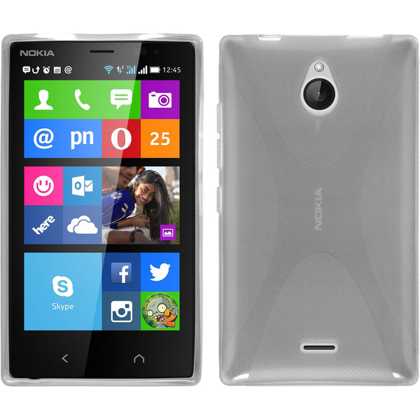 PhoneNatic Case kompatibel mit  Nokia X2 - clear Silikon Hülle X-Style + 2 Schutzfolien