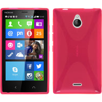 PhoneNatic Case kompatibel mit  Nokia X2 - pink Silikon Hülle X-Style + 2 Schutzfolien