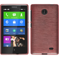 PhoneNatic Case kompatibel mit  Nokia X / X+ - rosa Silikon Hülle brushed + 2 Schutzfolien