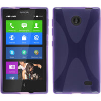 PhoneNatic Case kompatibel mit  Nokia X / X+ - lila Silikon Hülle X-Style + 2 Schutzfolien