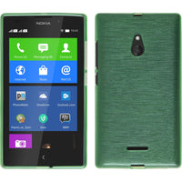 PhoneNatic Case kompatibel mit  Nokia XL - grün Silikon Hülle brushed + 2 Schutzfolien