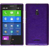 PhoneNatic Case kompatibel mit  Nokia XL - lila Silikon Hülle brushed + 2 Schutzfolien