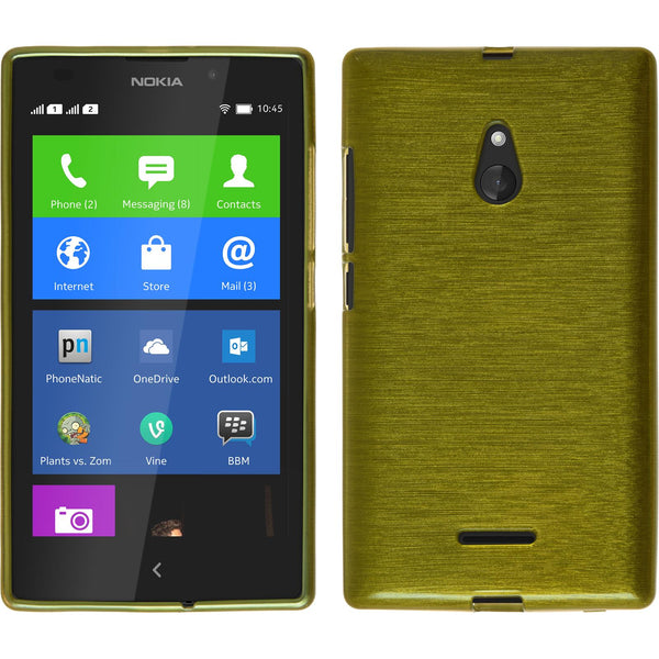 PhoneNatic Case kompatibel mit  Nokia XL - pastellgrün Silikon Hülle brushed + 2 Schutzfolien