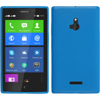 PhoneNatic Case kompatibel mit  Nokia XL - blau Silikon Hülle matt + 2 Schutzfolien