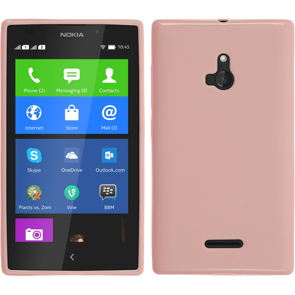 PhoneNatic Case kompatibel mit  Nokia XL - rosa Silikon Hülle matt + 2 Schutzfolien