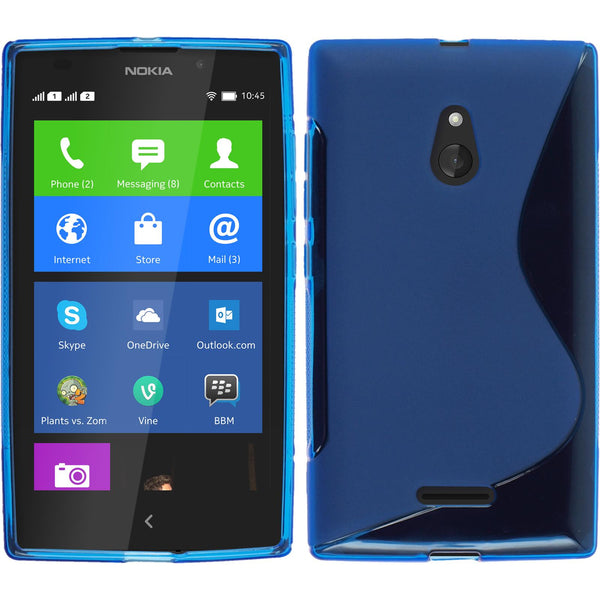 PhoneNatic Case kompatibel mit  Nokia XL - blau Silikon Hülle S-Style + 2 Schutzfolien