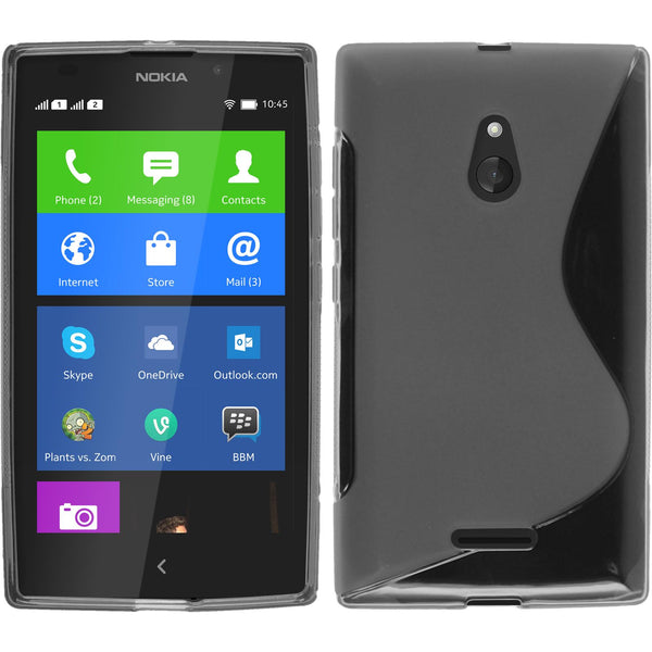 PhoneNatic Case kompatibel mit  Nokia XL - grau Silikon Hülle S-Style + 2 Schutzfolien