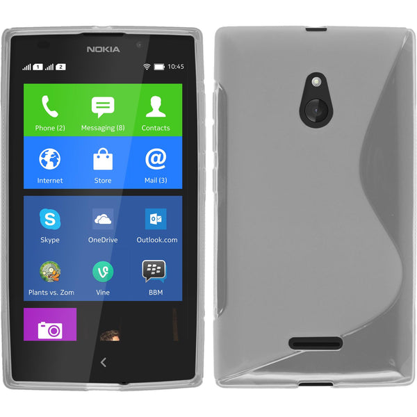 PhoneNatic Case kompatibel mit  Nokia XL - clear Silikon Hülle S-Style + 2 Schutzfolien