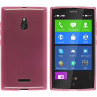 PhoneNatic Case kompatibel mit  Nokia XL - rosa Silikon Hülle transparent + 2 Schutzfolien