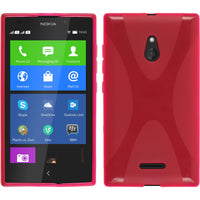 PhoneNatic Case kompatibel mit  Nokia XL - pink Silikon Hülle X-Style + 2 Schutzfolien