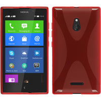 PhoneNatic Case kompatibel mit  Nokia XL - rot Silikon Hülle X-Style + 2 Schutzfolien
