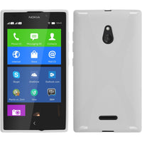 PhoneNatic Case kompatibel mit  Nokia XL - weiß Silikon Hülle X-Style + 2 Schutzfolien