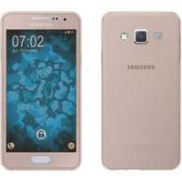 PhoneNatic Case kompatibel mit Samsung Galaxy A3 (A300) - gold Silikon Hülle 360∞ Fullbody Cover