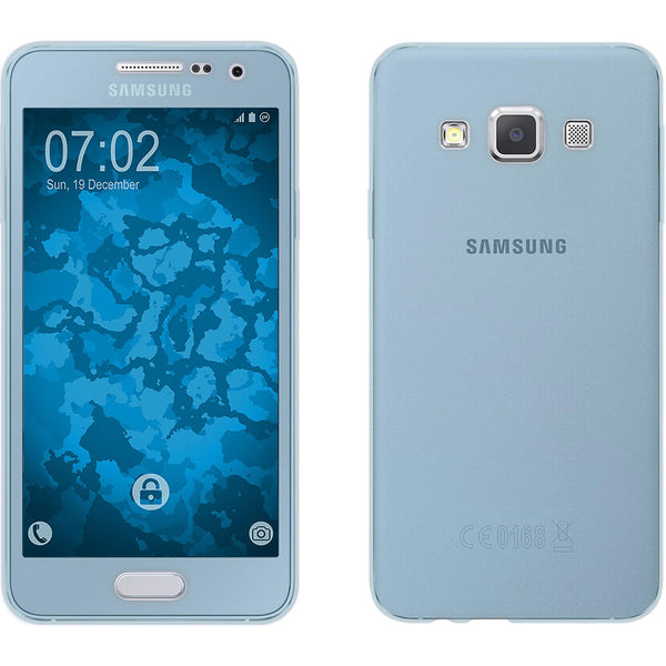 PhoneNatic Case kompatibel mit Samsung Galaxy A3 (A300) - hellblau Silikon Hülle 360∞ Fullbody Cover