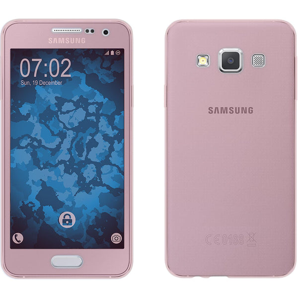 PhoneNatic Case kompatibel mit Samsung Galaxy A3 (A300) - rosa Silikon Hülle 360∞ Fullbody Cover
