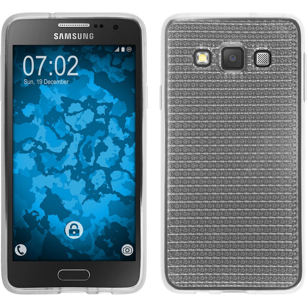 PhoneNatic Case kompatibel mit Samsung Galaxy A3 (A300) - clear Silikon Hülle Iced + 2 Schutzfolien