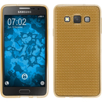 PhoneNatic Case kompatibel mit Samsung Galaxy A3 (A300) - gold Silikon Hülle Iced + 2 Schutzfolien