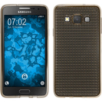 PhoneNatic Case kompatibel mit Samsung Galaxy A3 (A300) - grau Silikon Hülle Iced + 2 Schutzfolien