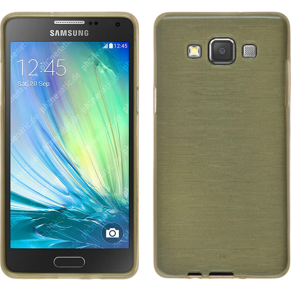 PhoneNatic Case kompatibel mit Samsung Galaxy A3 (A300) - gold Silikon Hülle brushed + 2 Schutzfolien