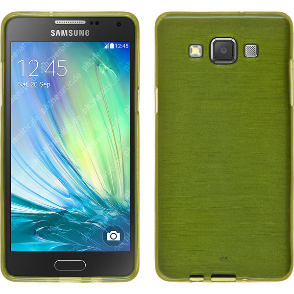PhoneNatic Case kompatibel mit Samsung Galaxy A3 (A300) - pastellgrün Silikon Hülle brushed + 2 Schutzfolien