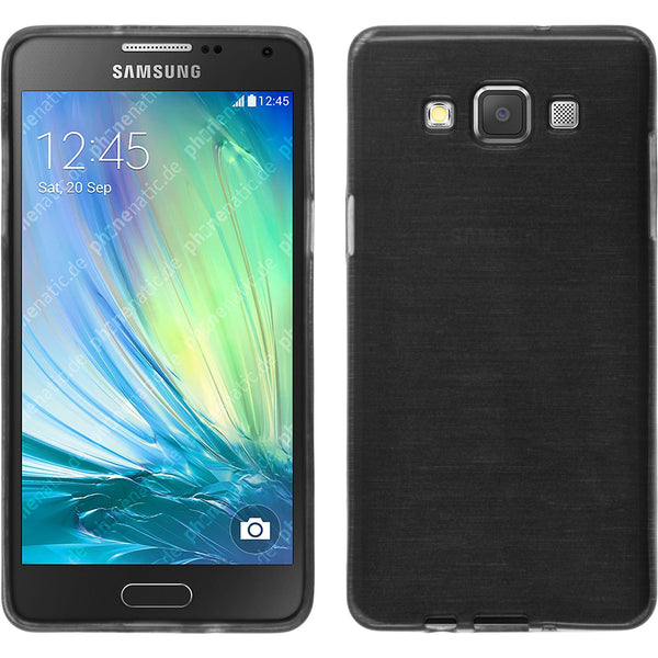 PhoneNatic Case kompatibel mit Samsung Galaxy A3 (A300) - silber Silikon Hülle brushed + 2 Schutzfolien