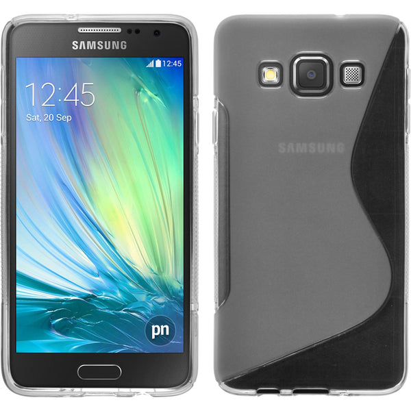 PhoneNatic Case kompatibel mit Samsung Galaxy A3 (A300) - clear Silikon Hülle S-Style + 2 Schutzfolien