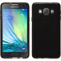 PhoneNatic Case kompatibel mit Samsung Galaxy A3 (A300) - schwarz Silikon Hülle transparent + 2 Schutzfolien