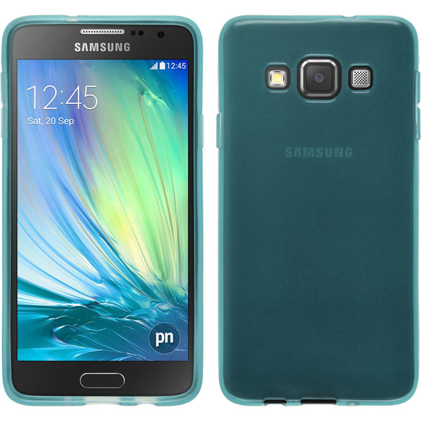 PhoneNatic Case kompatibel mit Samsung Galaxy A3 (A300) - türkis Silikon Hülle transparent + 2 Schutzfolien