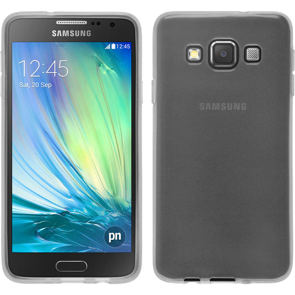 PhoneNatic Case kompatibel mit Samsung Galaxy A3 (A300) - weiß Silikon Hülle transparent + 2 Schutzfolien