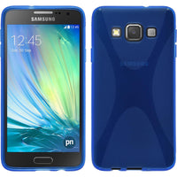 PhoneNatic Case kompatibel mit Samsung Galaxy A3 (A300) - blau Silikon Hülle X-Style + 2 Schutzfolien