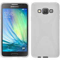PhoneNatic Case kompatibel mit Samsung Galaxy A3 (A300) - weiß Silikon Hülle X-Style + 2 Schutzfolien