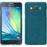 PhoneNatic Case kompatibel mit Samsung Galaxy A5 (A500) - blau Silikon Hülle brushed + 2 Schutzfolien