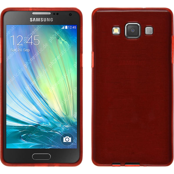 PhoneNatic Case kompatibel mit Samsung Galaxy A5 (A500) - rot Silikon Hülle brushed + 2 Schutzfolien