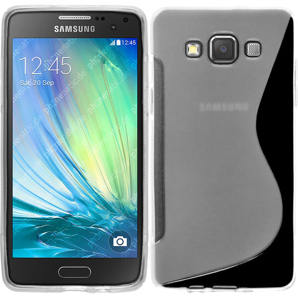 PhoneNatic Case kompatibel mit Samsung Galaxy A5 (A500) - clear Silikon Hülle S-Style + 2 Schutzfolien