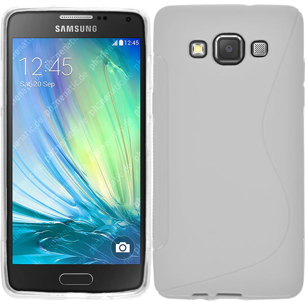 PhoneNatic Case kompatibel mit Samsung Galaxy A5 (A500) - weiß Silikon Hülle S-Style + 2 Schutzfolien