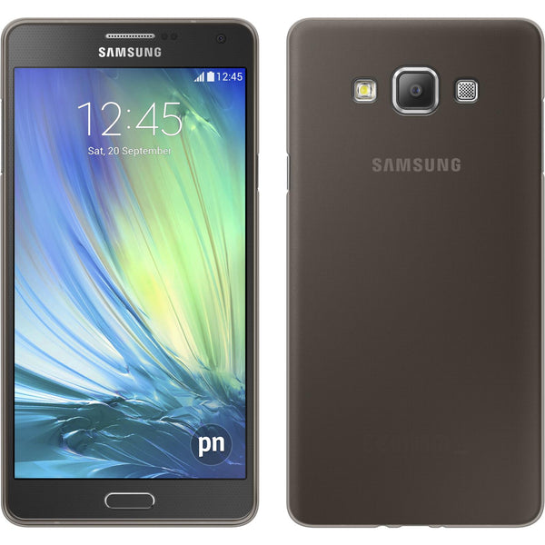 PhoneNatic Case kompatibel mit Samsung Galaxy A5 (A500) - grau Silikon Hülle Slimcase + 2 Schutzfolien