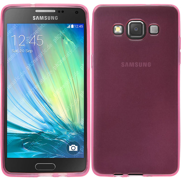 PhoneNatic Case kompatibel mit Samsung Galaxy A5 (A500) - rosa Silikon Hülle transparent + 2 Schutzfolien