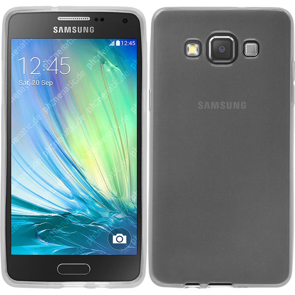 PhoneNatic Case kompatibel mit Samsung Galaxy A5 (A500) - weiß Silikon Hülle transparent + 2 Schutzfolien