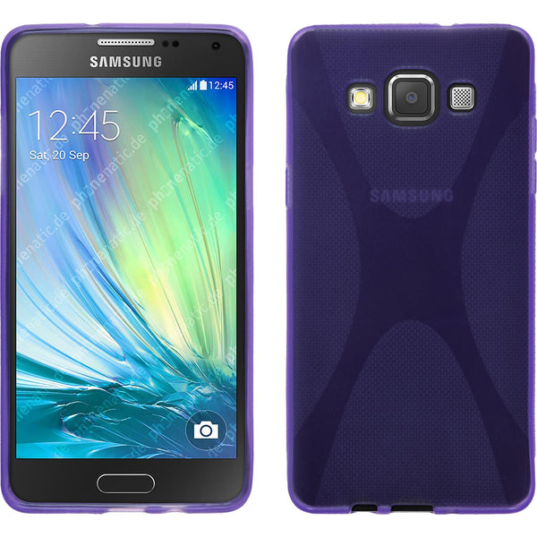 PhoneNatic Case kompatibel mit Samsung Galaxy A5 (A500) - lila Silikon Hülle X-Style + 2 Schutzfolien