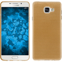 PhoneNatic Case kompatibel mit Samsung Galaxy A7 (2016) A710 - gold Silikon Hülle Iced + 2 Schutzfolien