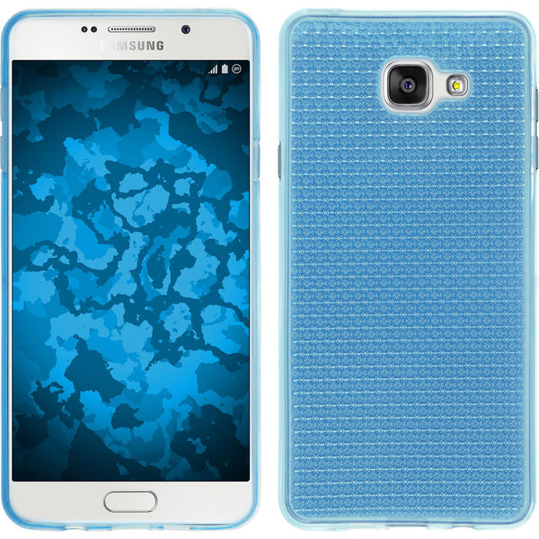 PhoneNatic Case kompatibel mit Samsung Galaxy A7 (2016) A710 - hellblau Silikon Hülle Iced + 2 Schutzfolien