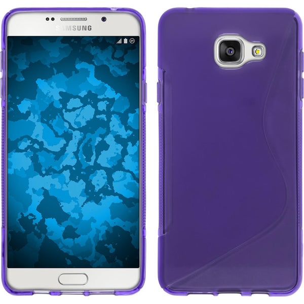 PhoneNatic Case kompatibel mit Samsung Galaxy A7 (2016) A710 - lila Silikon Hülle S-Style + 2 Schutzfolien